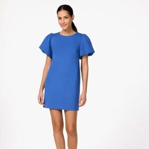 NWT Kate Spade Ponte Puff Sleeve Shift Dress in Dark Astral Blue, Size XL
